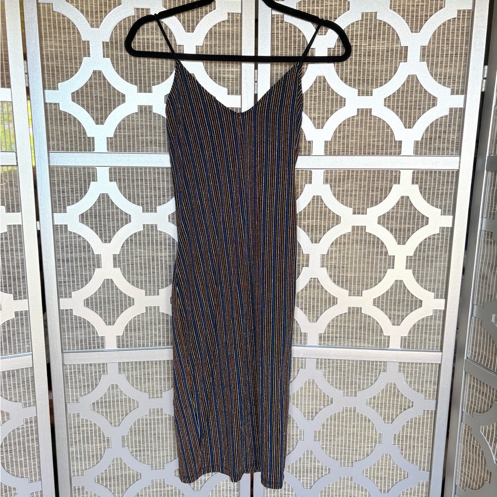 Mind Code Black Slip Midi Dress Spaghetti Strap